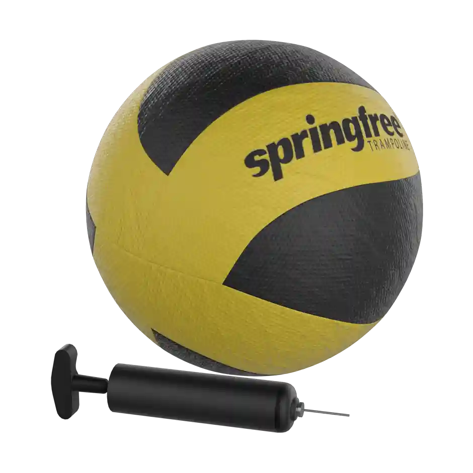 springfree trampoline ball with a pump